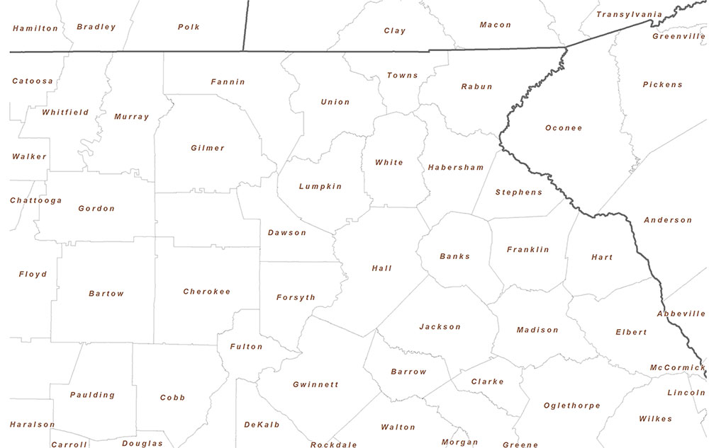 Counties In North Georgia Map United States Map 4865